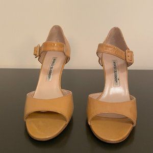 Manolo Blahnik Yellow Leather Pumps